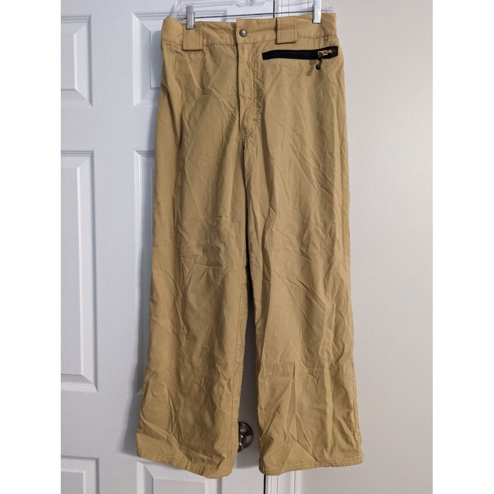 Capp3L O4M Trail Nylon Snow Ski Pants Unisex Tan Zip Pockets Medium Lightweight